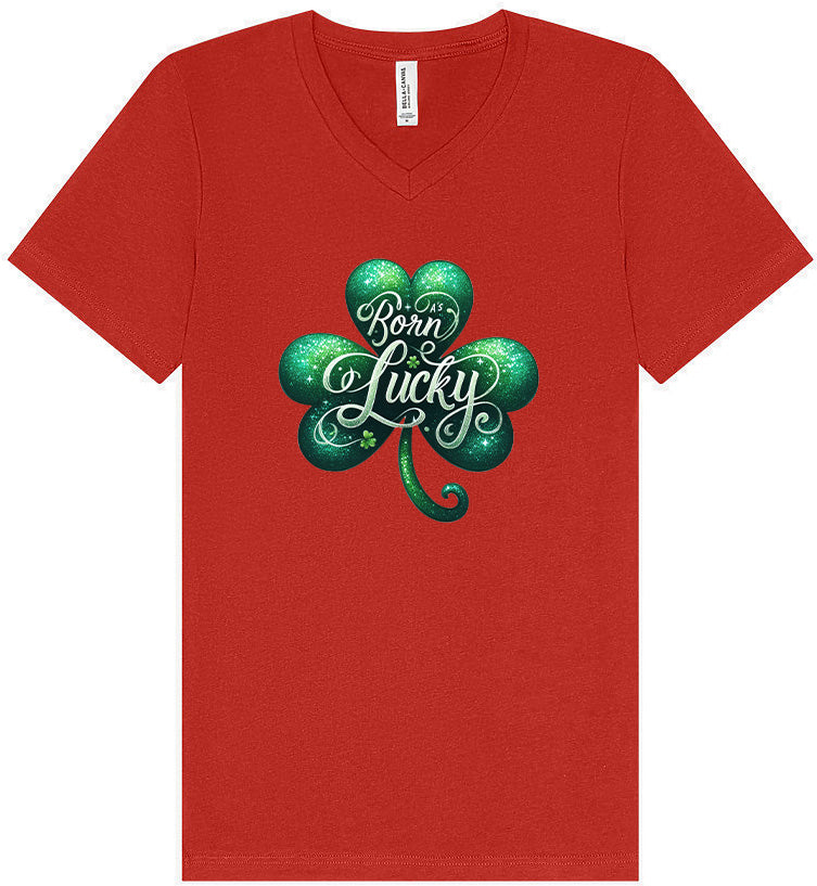 A's Born Lucky Unisex V-Neck Shirt