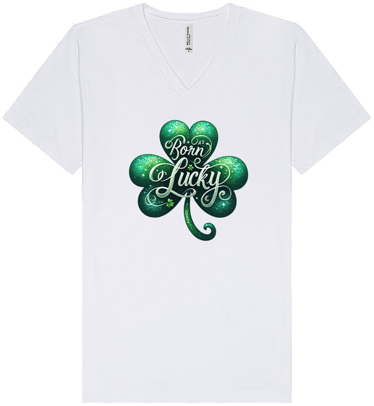 A's Born Lucky Unisex V-Neck Shirt