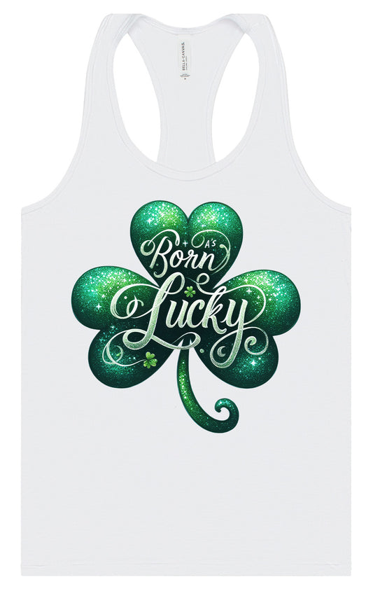 A's Born Lucky Women's Racerback Tank