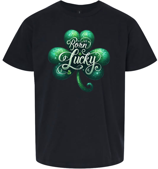 A's Born Lucky Children's Gildan Soft Shirt