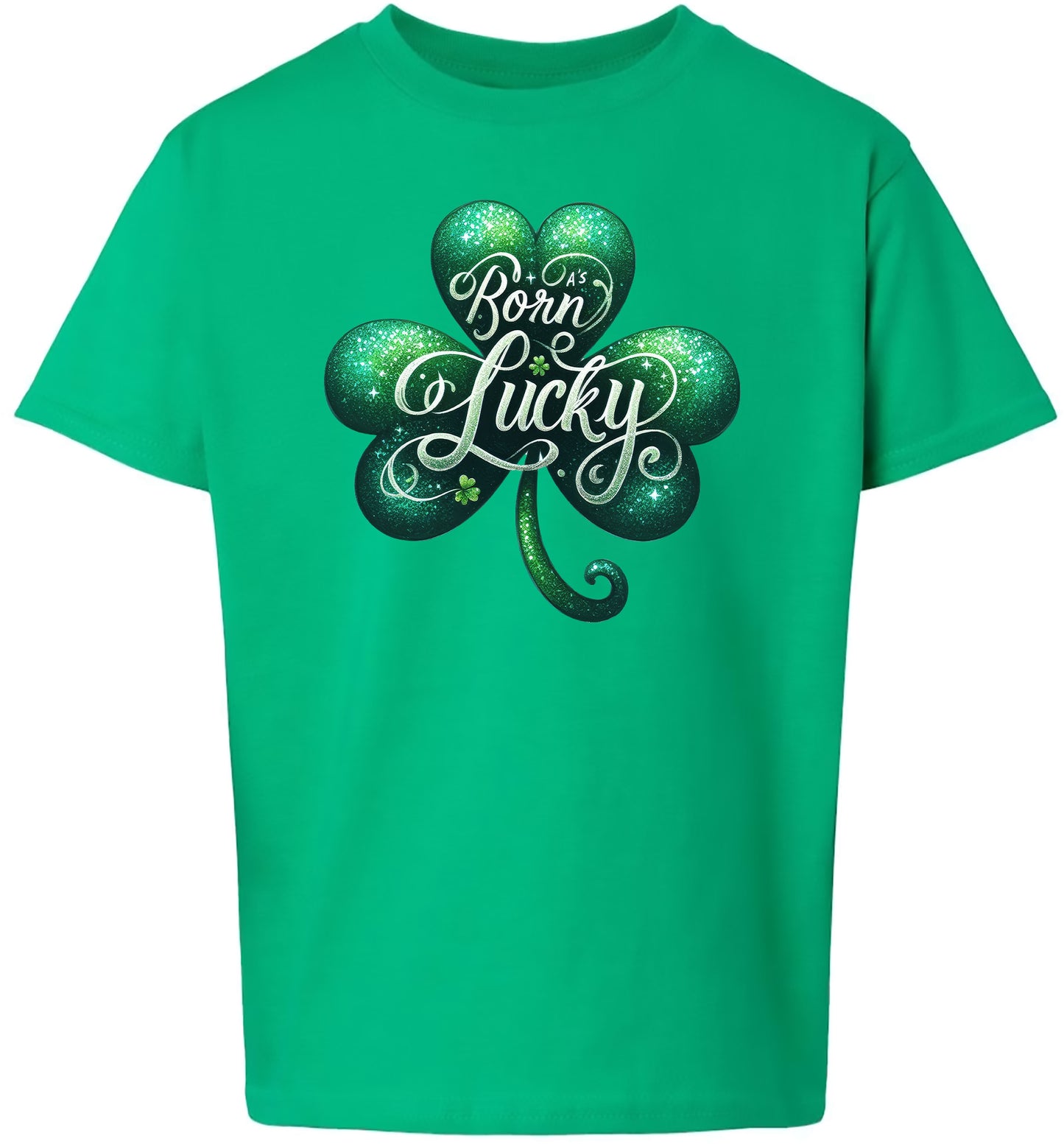 A's Born Lucky Children's Gildan Soft Shirt