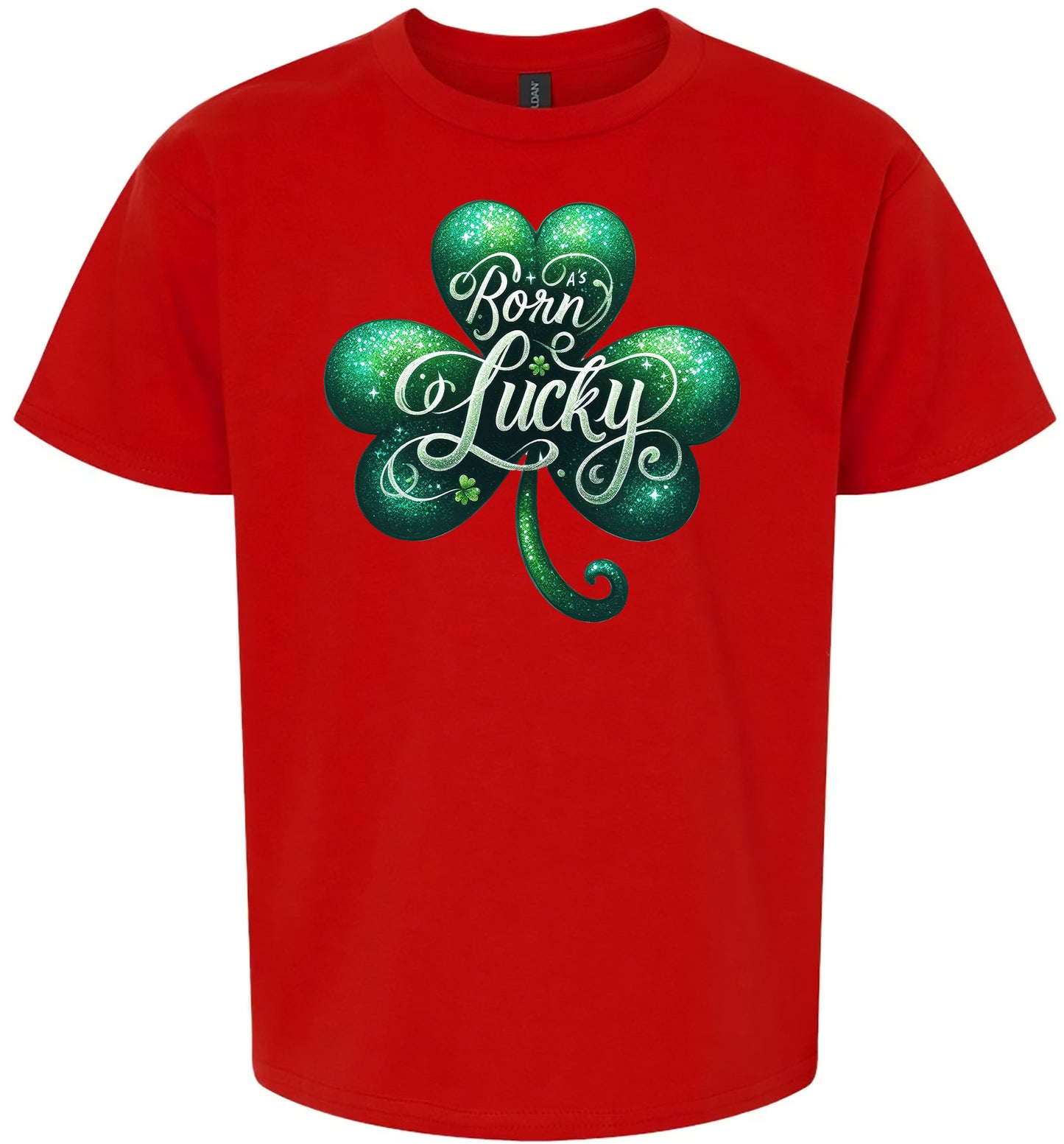 A's Born Lucky Children's Gildan Soft Shirt