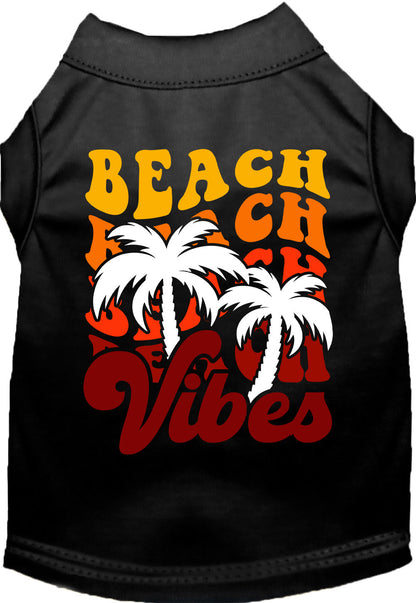 Black pet shirt with 'Beach Vibes' design