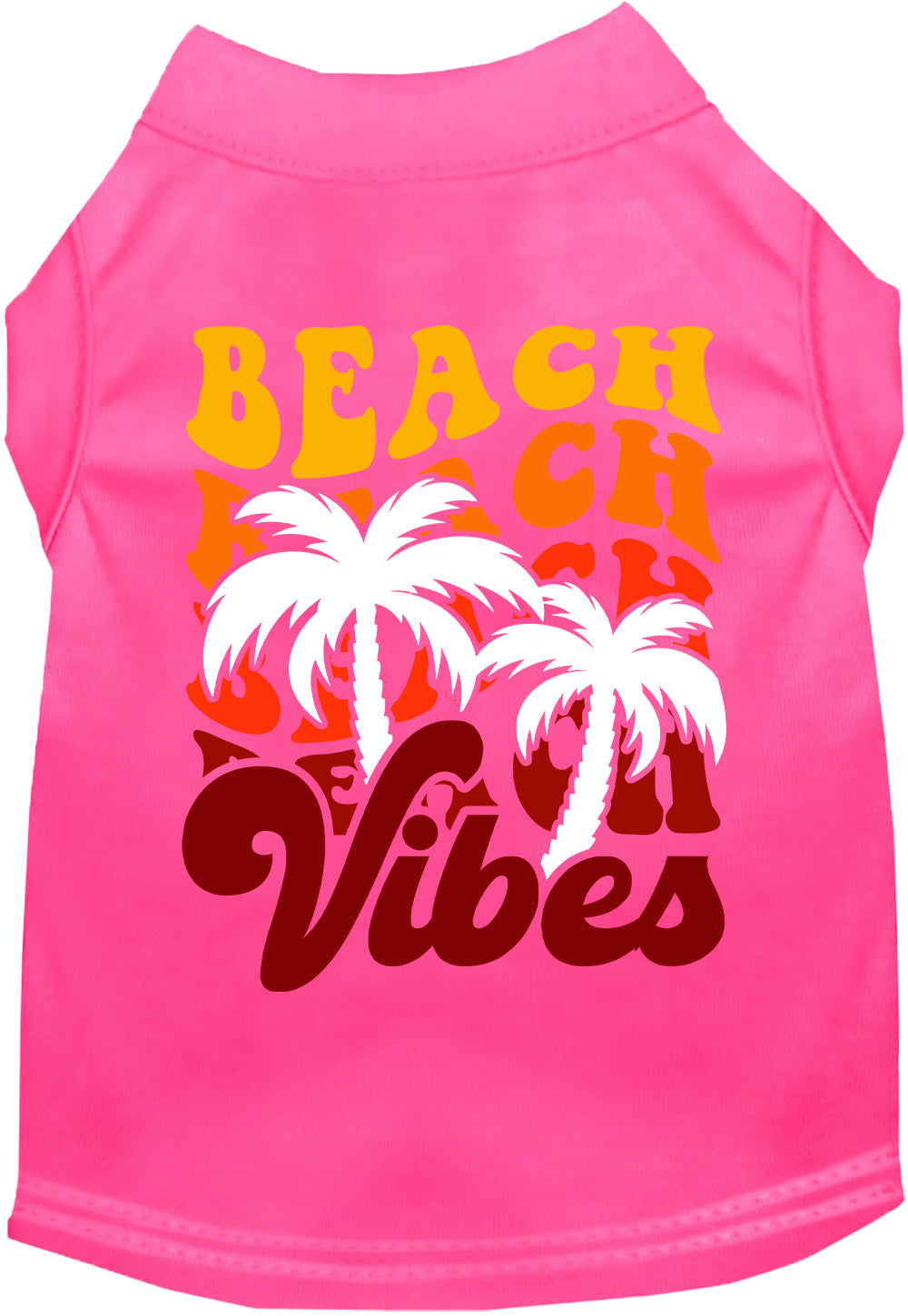 Pink pet shirt with 'Beach Vibes' design