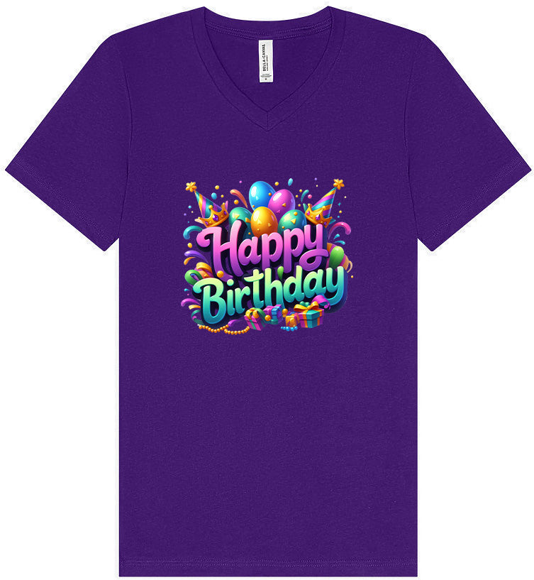Happy Birthday Unisex V-Neck Shirt