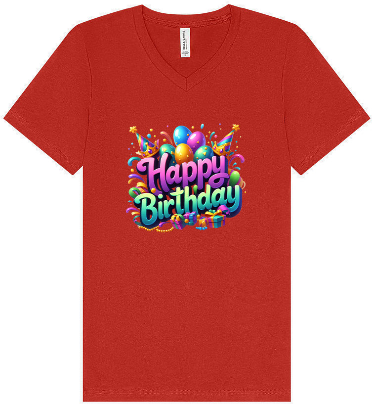 Happy Birthday Unisex V-Neck Shirt