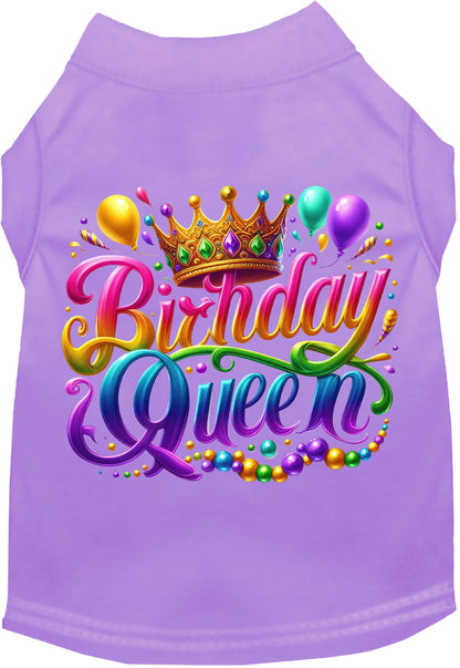 Lavender pet shirt with 'Birthday Queen' design