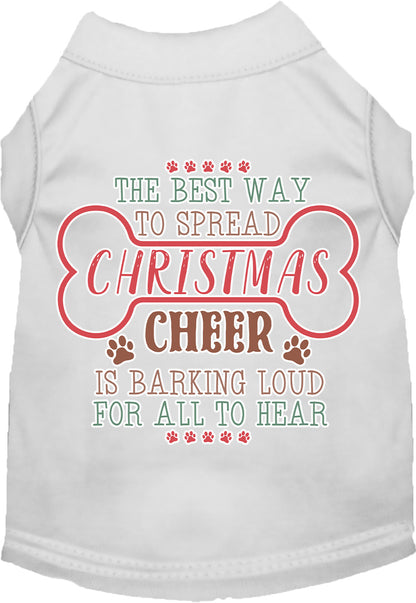 Cute Christmas Cat or Dog Shirt for Pets "Christmas Cheer by Barking Loud"