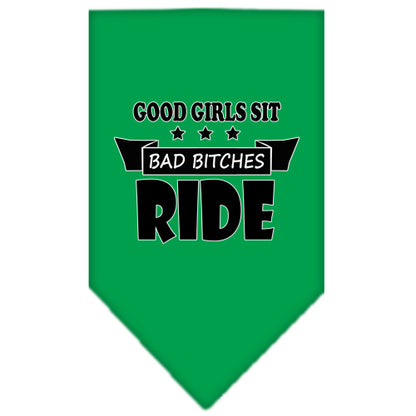 Pet and Dog Bandana Screen Printed, "Bitches Ride"