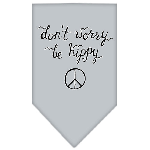 Pet and Dog Bandana Screen Printed, "Don't Worry, Be Hippy"