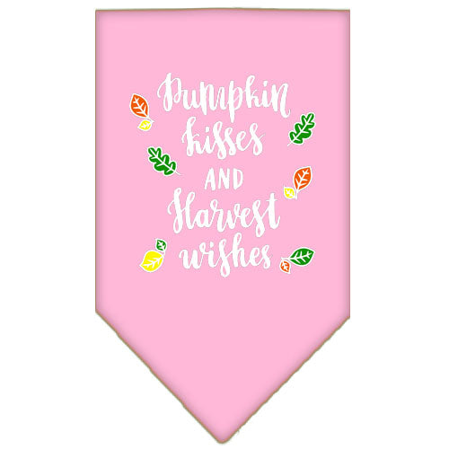 Dog Bandana Screen Printed,  "Pumpkin Kisses & Harvest Wishes"