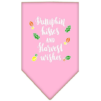 Dog Bandana Screen Printed,  "Pumpkin Kisses & Harvest Wishes"