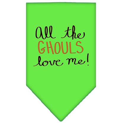 Halloween Pet and Dog Bandana Screen Printed, "All The Ghouls Love Me"