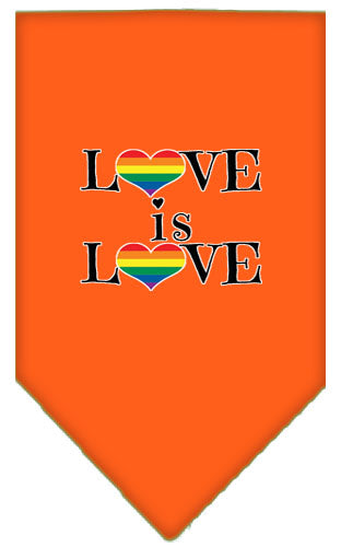 Pet and Dog Bandana Screen Printed, "Love Is Love"
