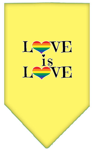 Pet and Dog Bandana Screen Printed, "Love Is Love"