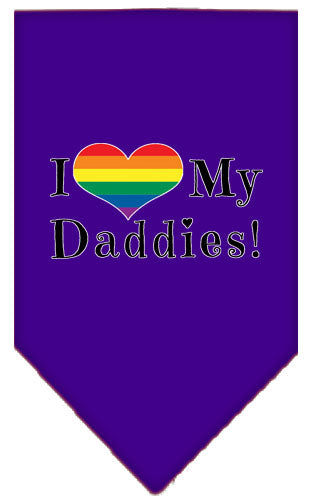 Pet and Dog Bandana Screen Printed, "I Heart My Daddies"