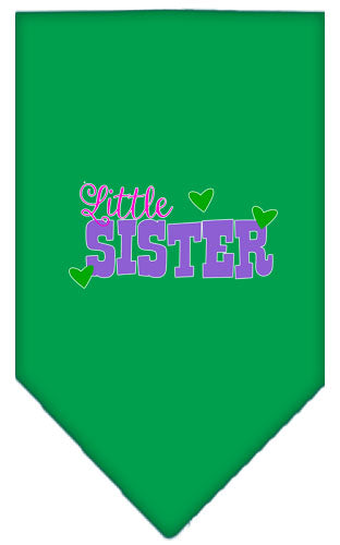 Pet and Dog Bandana Screen Printed, "Little Sister"