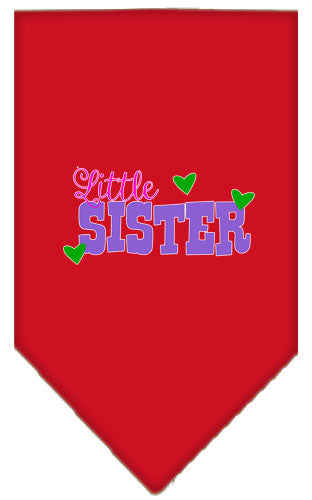 Pet and Dog Bandana Screen Printed, "Little Sister"