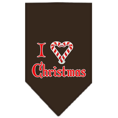 Christmas Pet and Dog Bandana Screen Printed, "I Heart Christmas"
