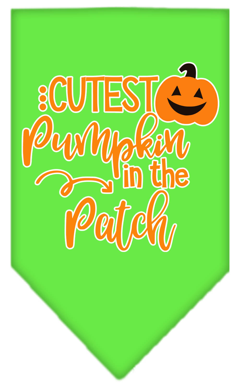Halloween Pet and Dog Bandana Screen Printed, "Cutest Pumpkin In The Patch"