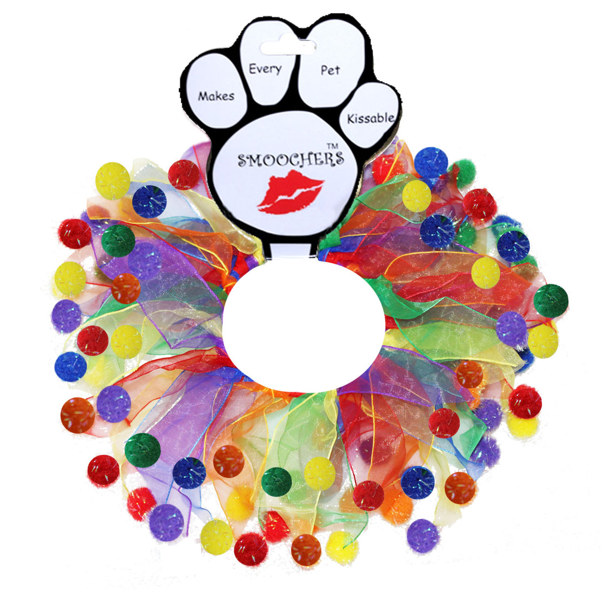 Rainbow Fuzzy Smoocher pet collar