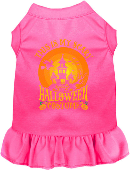Bright pink scary Halloween costume pet dress