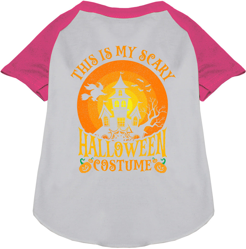 Fuchsia pet raglan shirt with Halloween design
