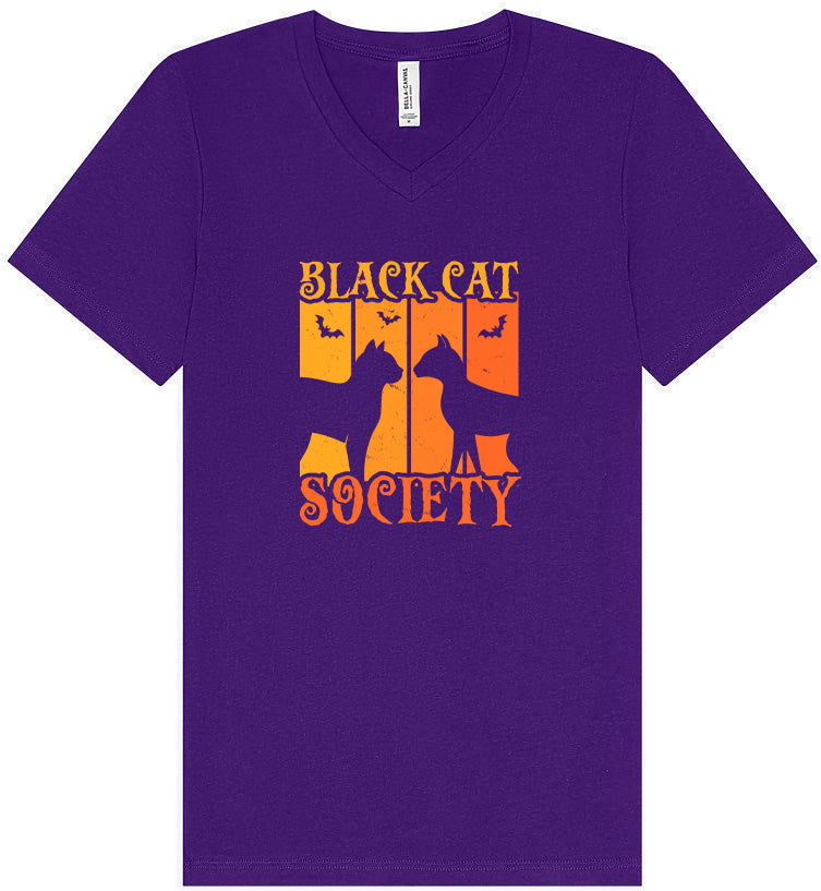 Black Cat Society Unisex V-Neck Shirt
