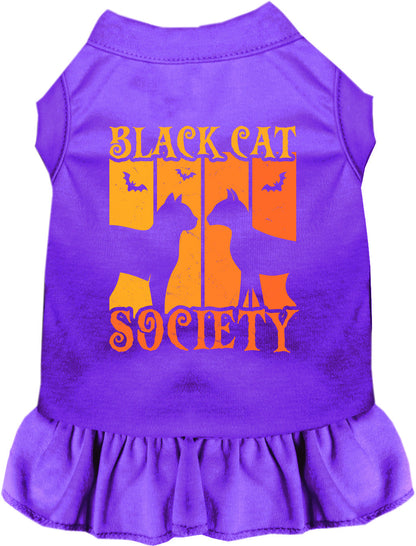 Purple Black Cat Society pet dress