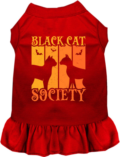 Red Black Cat Society pet dress