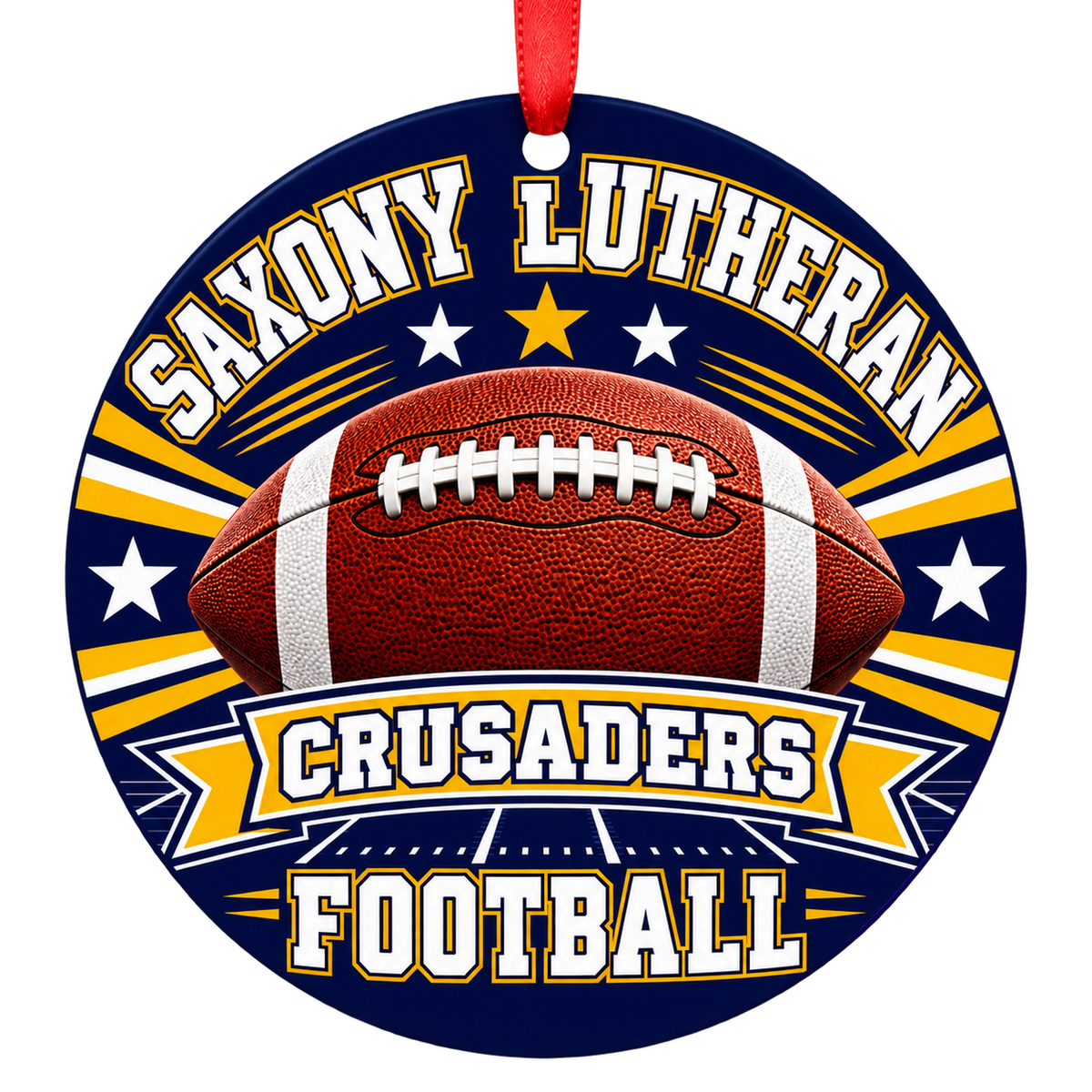 Saxony Lutheran High School Crusaders – Classic Football 3-inch football ornament, Jackson, Missouri