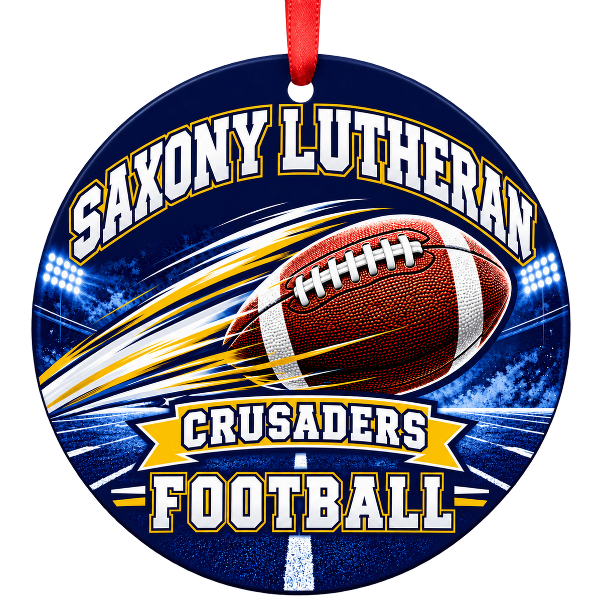 Saxony Lutheran High School Crusaders – Football in Motion 3-inch football ornament, Jackson, Missouri