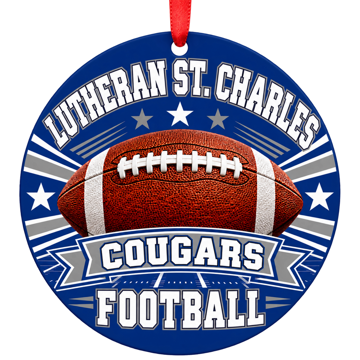 Lutheran High School of St. Charles County Cougars – Classic Football 3-inch football ornament, SAINT PETERS, Missouri