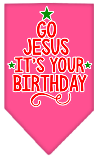 Christmas Pet and Dog Bandana, "Go Jesus, It's Your Birthday"