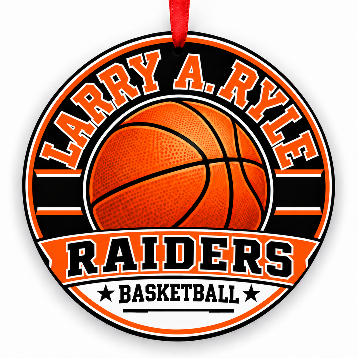Larry A. Ryle High School Raiders basketball Christmas ornament