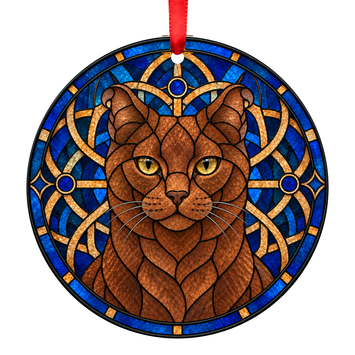 Highlander Cinnamon Stained Glass Style Christmas Ornament