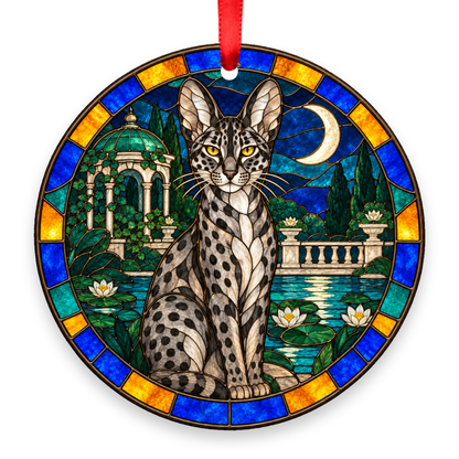 Savannah stained glass ornament mockup - Black Smoke