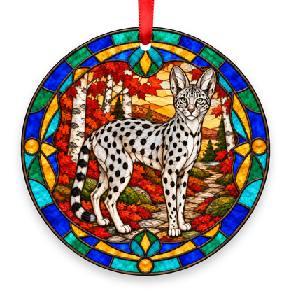 Savannah stained glass ornament mockup - Silver Spotted