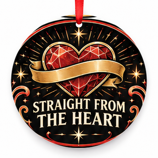Straight from the Heart Christmas Ornament with red hanging ribbon