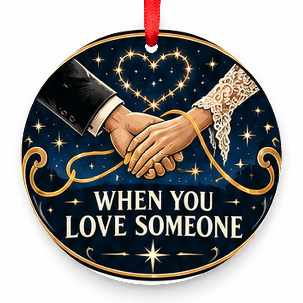 When You Love Someone Christmas Ornament with red hanging ribbon