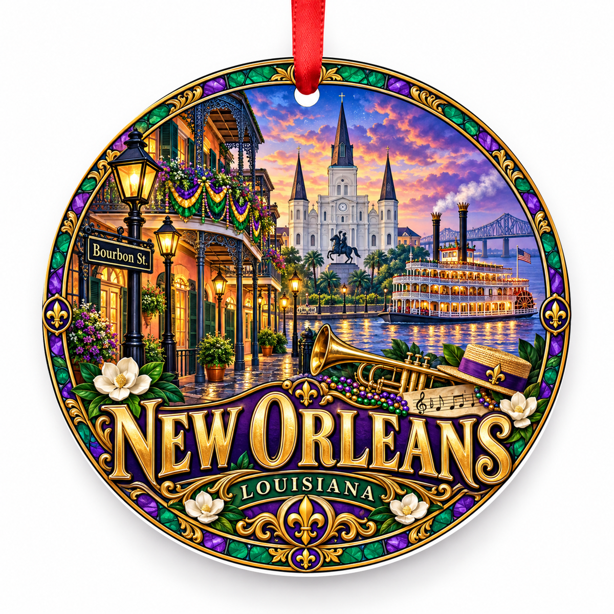 New Orleans, Louisiana porcelain Christmas ornament