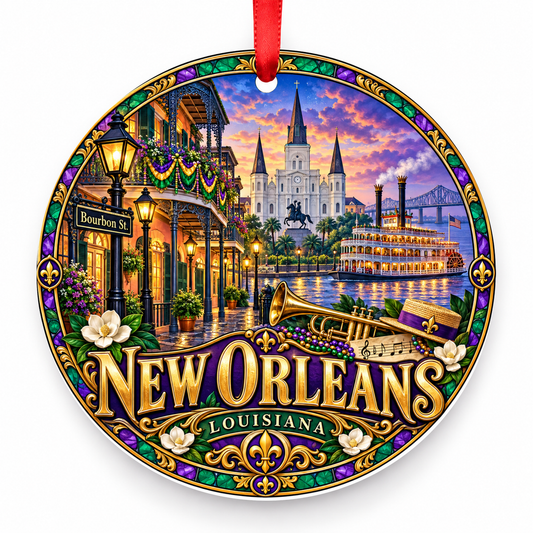New Orleans, Louisiana porcelain Christmas ornament