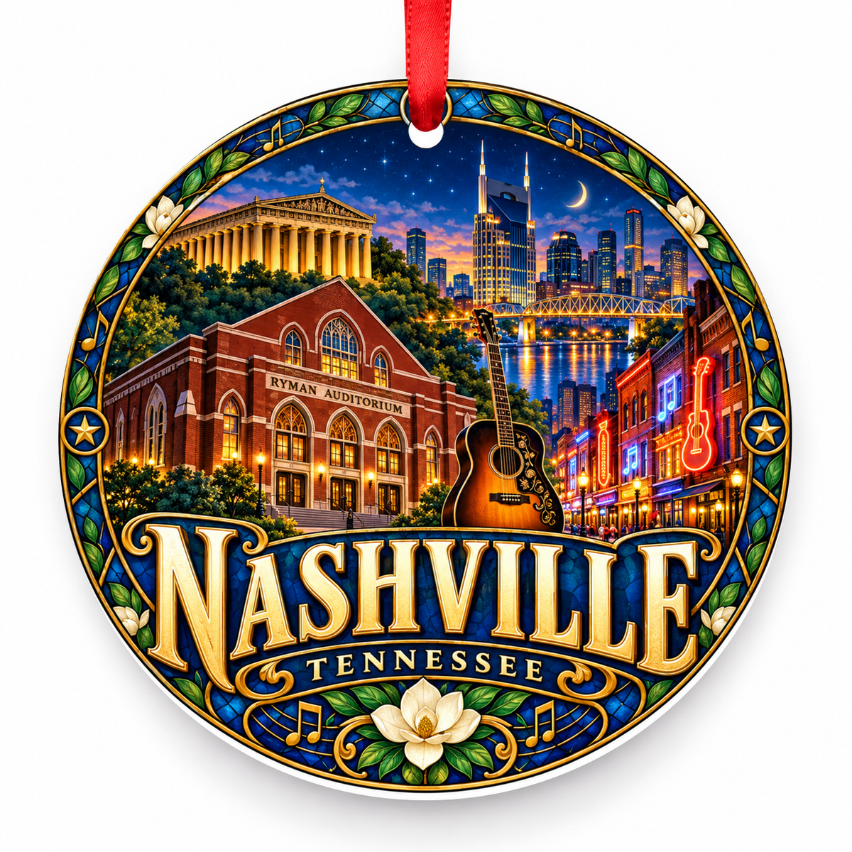 Nashville, Tennessee porcelain Christmas ornament