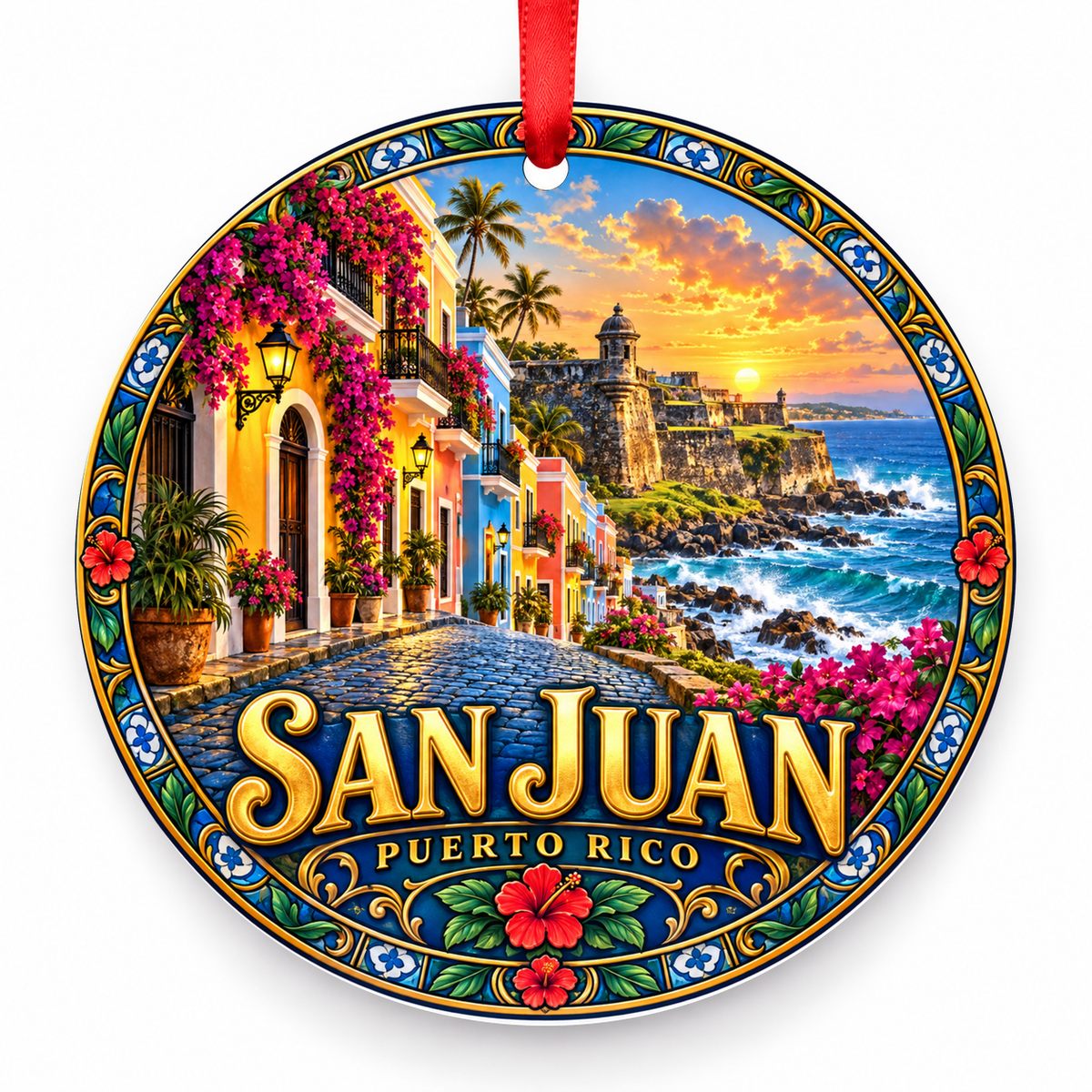 San Juan, Puerto Rico porcelain Christmas ornament