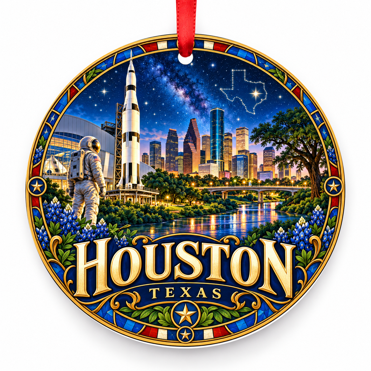 Houston, Texas porcelain Christmas ornament