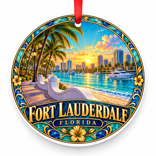 Fort Lauderdale, Florida porcelain Christmas ornament