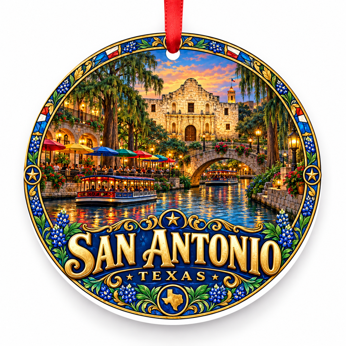 San Antonio, Texas porcelain Christmas ornament