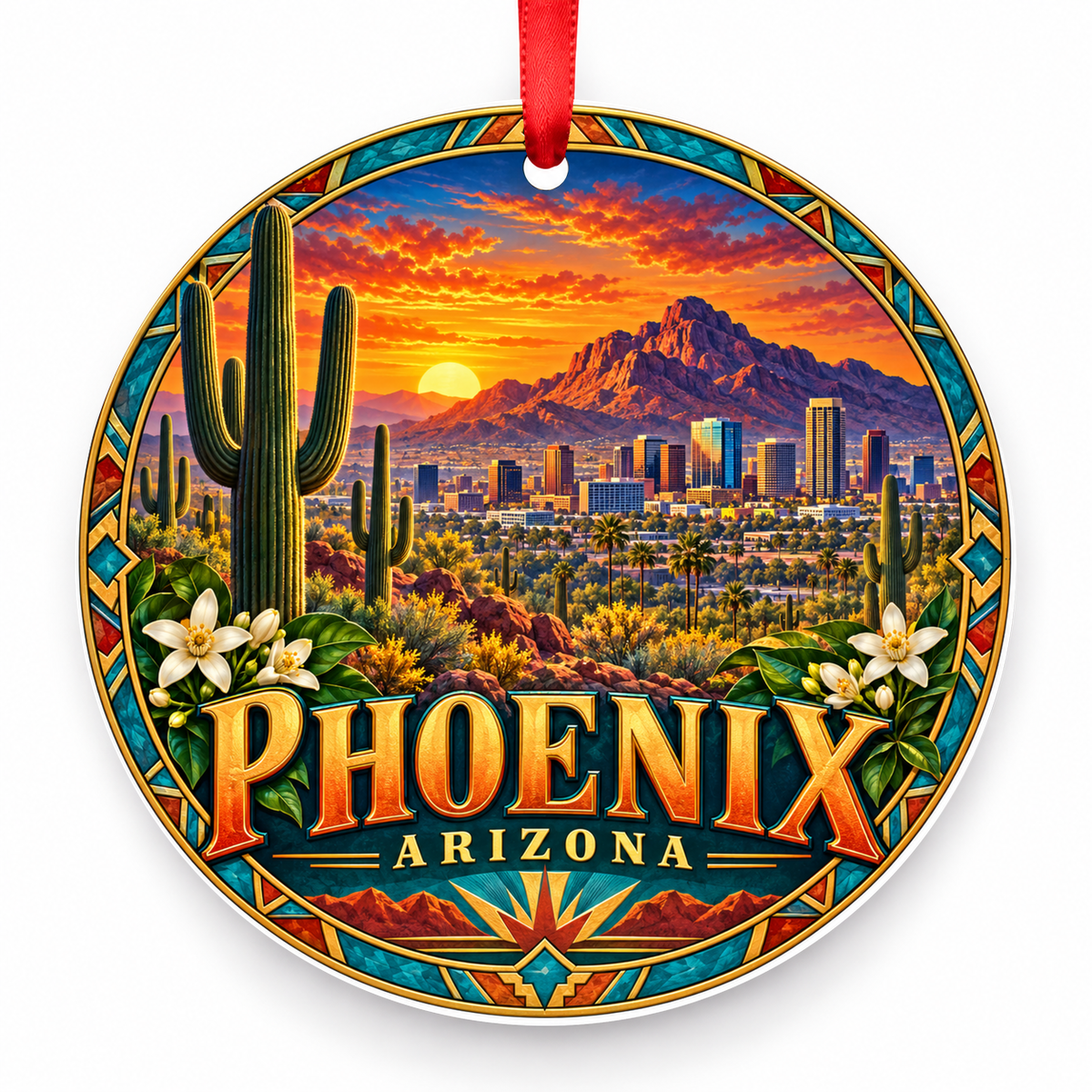 Phoenix, Arizona porcelain Christmas ornament