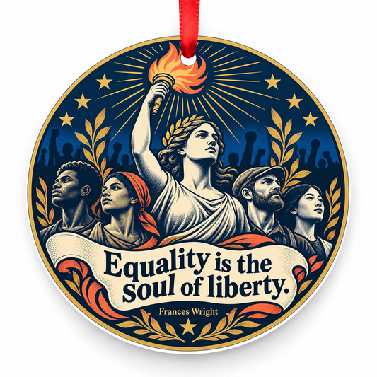Equality is the Soul of Liberty Christmas Ornament with red hanging ribbon