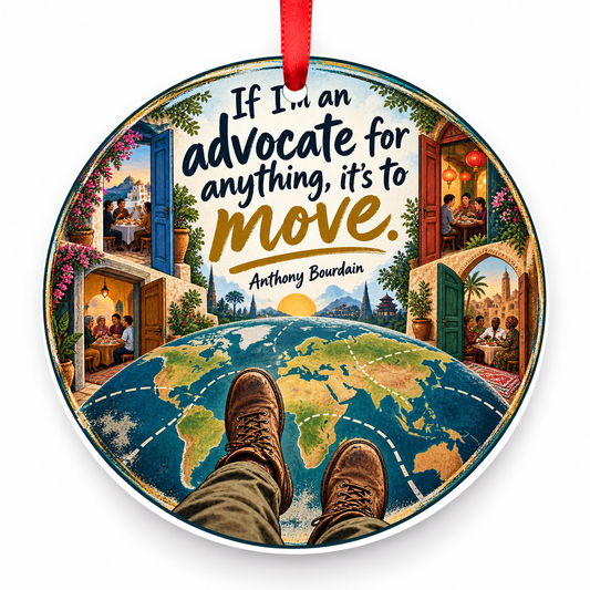 If I'm an Advocate for Anything, It's to Move Christmas Ornament with red hanging ribbon